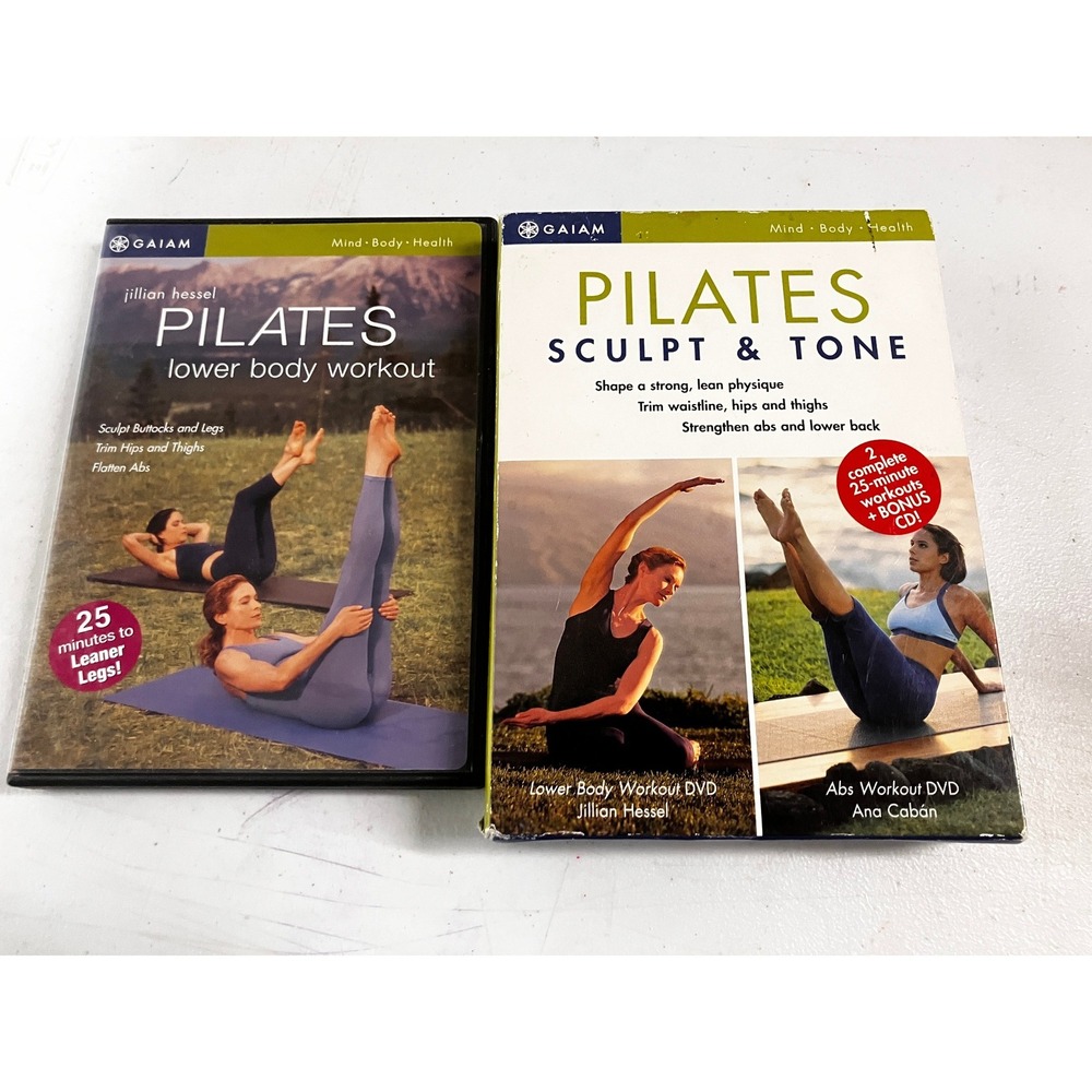 Gaiam Pilates DVD Lot Lower Body Abs Sculpt & Tone Jillian Hessel Ana Caban